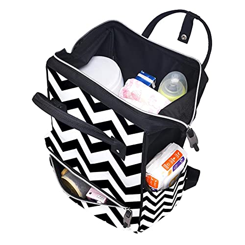 Crno-bijeli zigzag uzorak pelene tote torbe mammmy ruksak veliki kapacitet pelena torba za staračku torbu za njegu beba