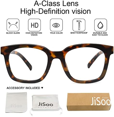 Jisoo prevelike naočale za čitanje 1.0 muškaraca, Trendi dizajnerski čitači veliki okvir sa opružnim šarkama, kornjača 1.0