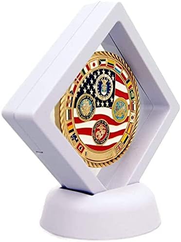 Standardni prikaz - set držača zaslona od 5-3D plutajućih okvira sa postolje za Challenge Coins, AA medaljoni, nakit, 2,75 x 2,75