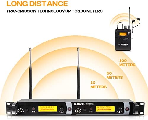 G-MARK G5000 UHF Wireless in-Ear Monitor System 2 Channel 4 Bodypacks Monitoring sa In Earphone za pozornicu, Studio,Crkva, bend,