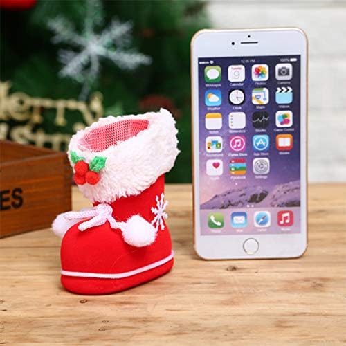 Toyandona 2pcs Božićne bombone čizme s pom pom Holiday Cnady poklon torba Božićno star ukrašavanje božićne čarape Mini Santa čizme