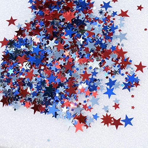 Star Confetti Sequin Stars Glitter Star Tabela Confetti za umjetnička dekoracija, Potrošni materijal - Pakovanje od 30 grama, 6 mm,