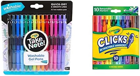 Crayola boji Gel olovke za djecu i odrasle bojenje, perive olovke srednje tačke, 14 računati & perive markera sa uvlačenje Tips, klikova, školski pribor, Art markeri, 10 računati