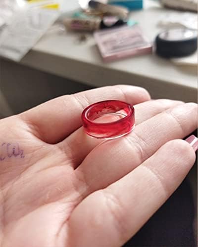Crveni Resin prsten za žene djevojke šareni prozirni plastični prstenovi klasici Modni Nakit Pokloni hipoalergeni