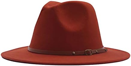 Šešir sa kaišom kopče za žene široko podesivo široko jadno šešir modne vune Panama Hat Classic Felt Fedora Wine Wood Panama Hat
