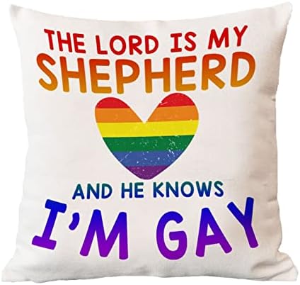 Rainbow Pride Lezbijski gay lgbtq baca jastuk Gospodar je moj pastir i on zna da sam gej jastučni kasu za jastuk s romantičnim dekortalnim