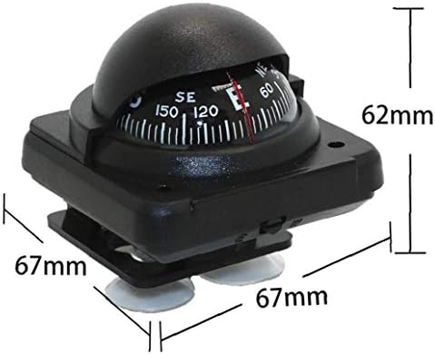Automobilski kompas prijenosni kompas kompas kompaktni kuglični kompas s usisnom bazom za većinu čamca za auto kamion 1pc