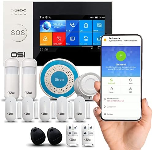 【OSI Wireless WiFi Smart Home Security DIY alarmni sistem-14 komada】 Diy Home Wi-Fi alarmni komplet sa detektorom pokreta,obavještenja