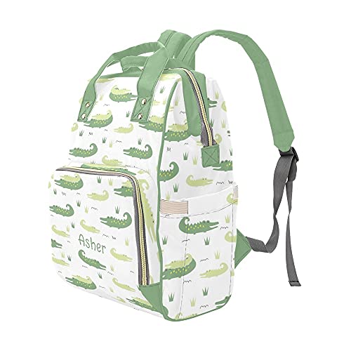 Jeshop Slatka krokodil personalizirana ruksaka za ruksak tote s imenom, prilagođena putnička ruksaka za mammy torba za dječji poklon