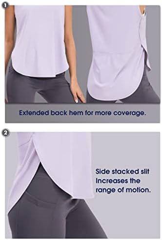 Ice Silk Workout Tank Tops for Women Cool-Dry Sleeveless loose Fit Yoga Shirts Long Athletic Tops for Women