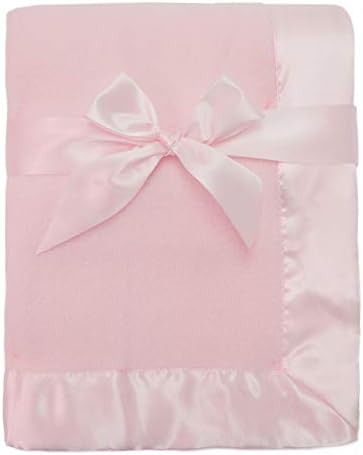 American Baby Company Fleece deka 30 X 40 sa 2 satenskim ukrasima, roze, za djevojčice