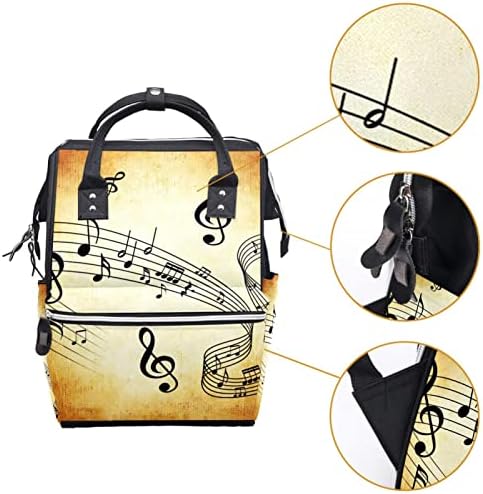 Guerotkr putnički ruksak, torbe za pelene, ruksak pelena, melodija Retro Notes Music