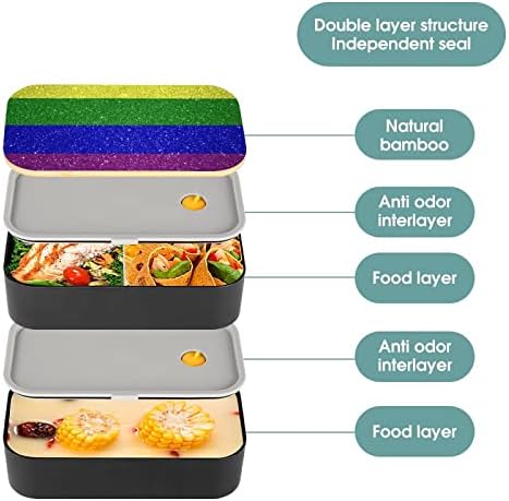 Rainbow zastava gay ponos bento ručak kutija bez curenja Bento kutija za hranu sa 2 odjeljka za off off offcked piknik