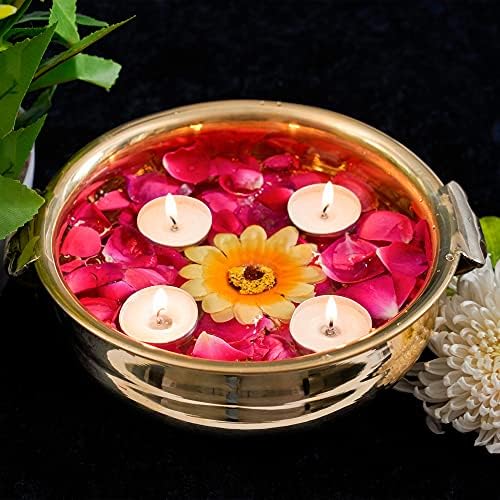 Indijska dekorativna zdjelica za mesing Urli za kućni dekor - 9,5 inča - zlato indijskim kolekcionarskim