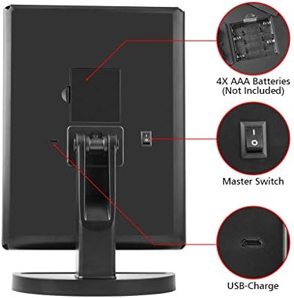 JJRY LED ogledalo za šminkanje, 22 svjetla, desktop šminka sa ekranom osjetljivim na dodir 1x/2x / 3X/10x ogledalo za uvećanje,taština