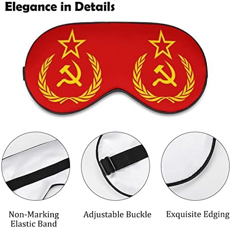 SSSR komunizam zastava tiskana mirna maska ​​za oči meka naklonika za oči sa podesivim noćnim sjenilom za sjenilo za noći za spavanje