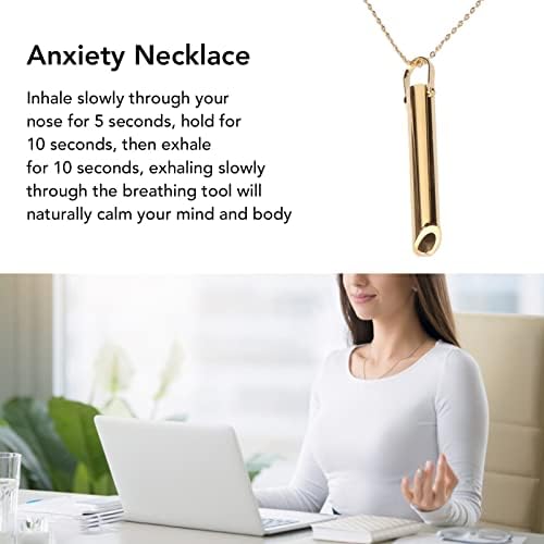 Ogrlica od disanja, olakšanje od nehrđajućeg čelika Alat za disanje, Unisex Modna ogrlica za meditaciju za opuštanje