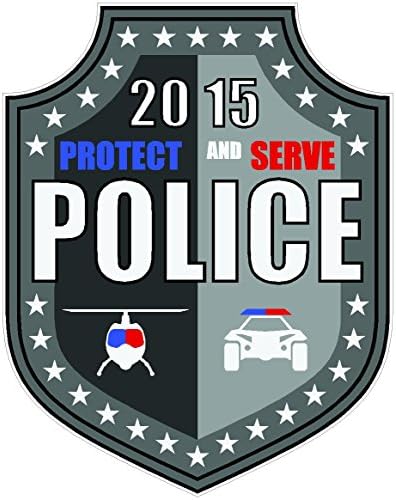 Ovalna značka policija štiti i posluži 4x4.5 Simbol za provedbu zakona Ljubav Humor Amerika Sjedinjene Američke Države Naljepnica