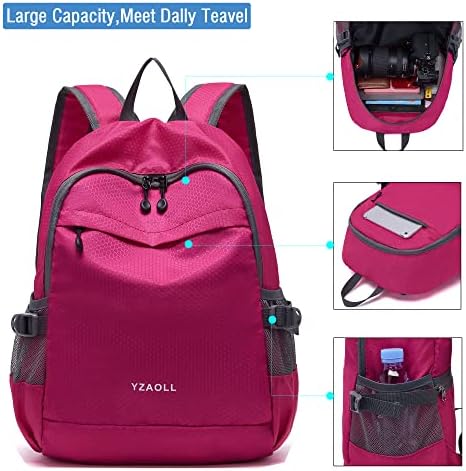 Yzaoll 20L lagani ruksak za planinarenje, mali ruksak za planinarenje dnevni paket za žene i muškarce Travel Camping Vacation, Rose