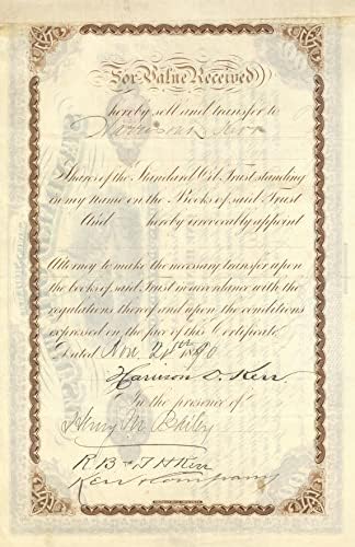 Standard Oil Trust potpisali J. D. Rockefeller i John D. Archbold-Stock certifikat