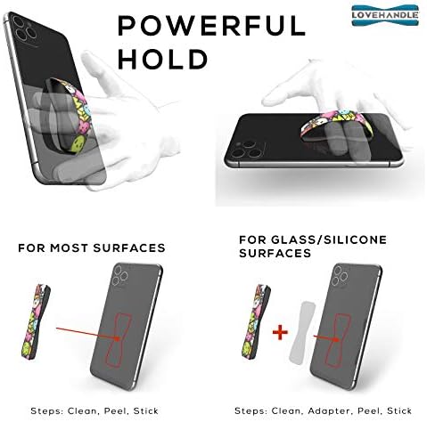 LOVEHANDLE univerzalni držač telefona za većinu pametnih telefona, Mini tableta i futrola, Frenzy dizajn elastična traka u boji sa
