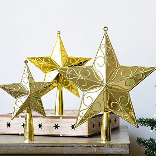 20cm star stakleni staze Zlatni zvjezdica Božićni odmor TOPPER 5 TOČKA PLASTIČNA ZVEZDA FESTIVALNO DECOR DECOR ZA HOME PARTY