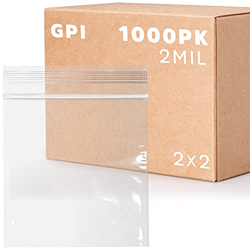 Clear Plastic RECLOSABLE zip Bags - Bulk GPI slučaj 1000 2 x 2 2 mil debljine Strong & Durable Poli Baggies sa ponovo zatvarati Zip