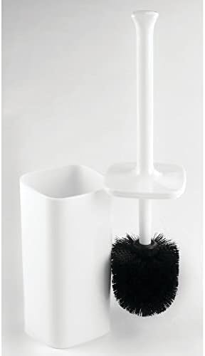 Mdesign Modern Square Plastična toaletna četka i držač za kupaonicu Skladište i organizacija, kompaktni slobodno stoji dizajn, natkrivena