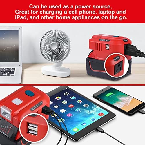 Tpdl Power Inverter Generator za Milwaukee M18 18 Volt 150 W litijum-jon, DC do 120V AC napajani dvostruki USB Adapter za punjenje