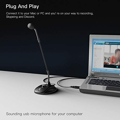 SJYDQ gooseneck mikrofon za nastavu online sastanak video društvene USB odijelo za PC Laptop podesiv po visini