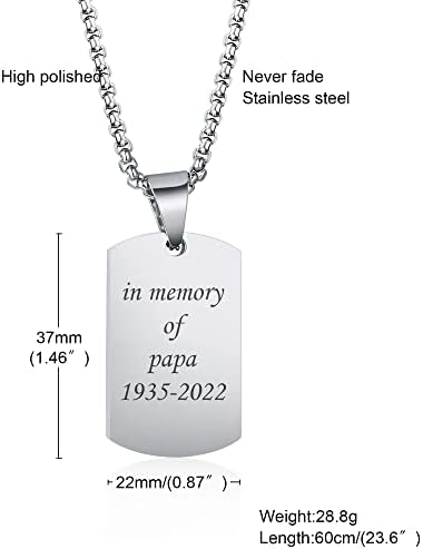 Mprainbow personalizirani memorijal čuva urn ogrlica - Kremacija privjesak za fotografiju Slika Tekst Custom gravirani pas Oznake