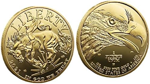 30mm * 2 mm Liberty novčiće reljefni metalni pozlaćeni srebro prigodni kovani novčić američki orao Lucky Day