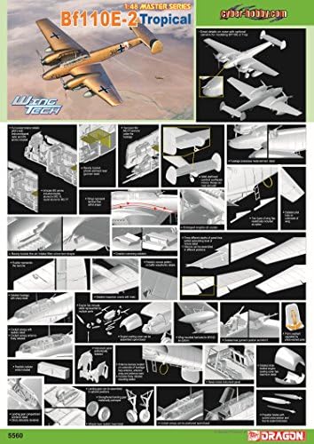 Cyber ​​hobi Modeli Messerschmitt BF-110E-2 Trop - Wing Tech Series Model Kit