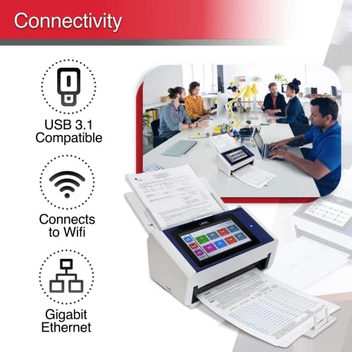 Xerox N60w Pro skener, USB Duplex Office skener dokumenata za računar, 8 inčni ekran osetljiv na dodir, 65 PPM, automatski ulagač dokumenata na 100 stranica