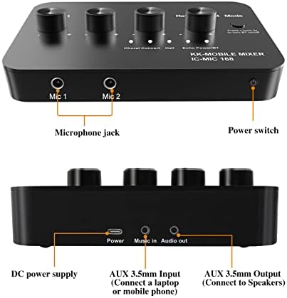 Inncen mikrofon Karaoke mikser sistem, Bluetooth žičani mikrofon, podržava 3.5 mm AUX, Smart TV, zvučnik, računar, Soundbar,