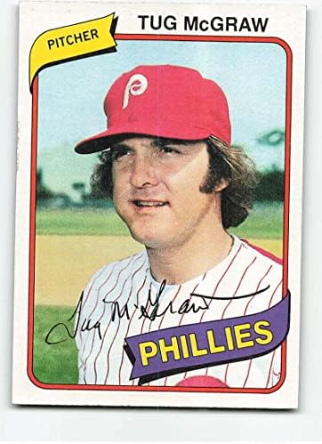 TOPPS 1980 655 TUG MCGRAW EX / NM Philadelphia Phillies Baseball Trgovačka kartica MLB