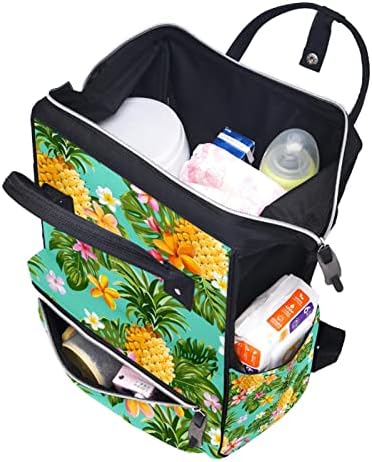 Tropical Palm Yellop žuto ananas ružičaste cvijeće ručno ruksak ruksak za bebe nazivne torbe za promjenu multi funkcije Velika kapaciteta