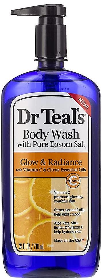 Sredstvo za pranje tijela sa čistom Epsom soli, sjaj & Sjaj, Vitamin C & Citrus esencijalna ulja Teal's, 24 fl oz