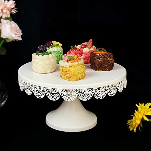 LUCYCAZ 12-inčni bijeli stalak za torte, nema potrebe za postavljanjem jednoslojnog okruglog metalnog stalka za držače kolačića, postolja/displeja/tanjira