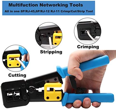 Prođite kroz klipni komplet alata, znajte RJ45 Cripp alat i prolazi kroz Crimper Tool Works za EZ / RJ11 / RJ12 / RJ45 uključuju 50pcs