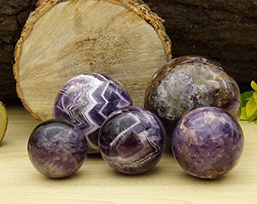 Reikiera Crystal Cleaning Amethyst kamena kugla Prirodna dragana sfera sa postoljem za prsten Reiki Decor Decor - Odaberite veličinu