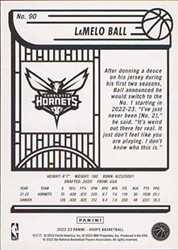 2022-23 obruči 90 Lamelo Ball Charlotte Hornets NBA košarkaška trgovačka kartica