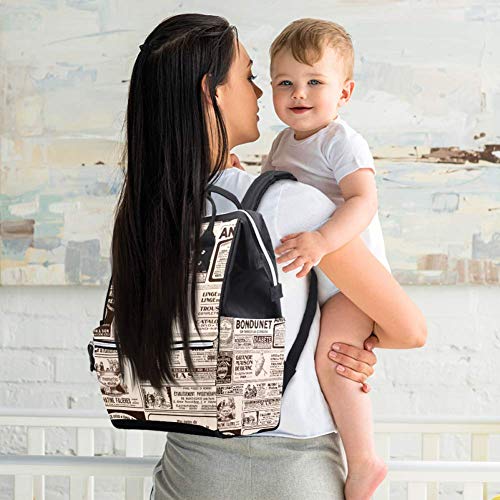 Retro novina pelena tote torbe mammmy ruksak veliki kapacitet pelena torba za staračku vrećicu za brigu o bebi
