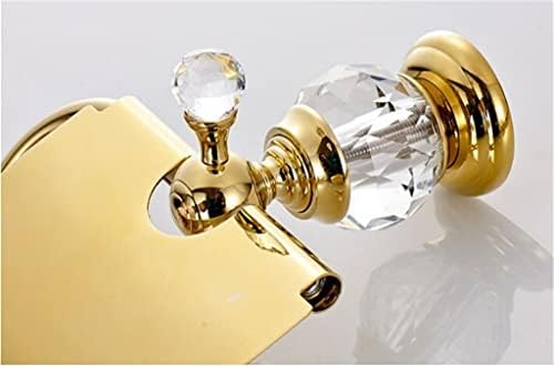 Lukeo Držač rola za papir Gold Total Mesing toaletni nosač papira Kristalno ukrašavanje vodootporno tkivo kutija