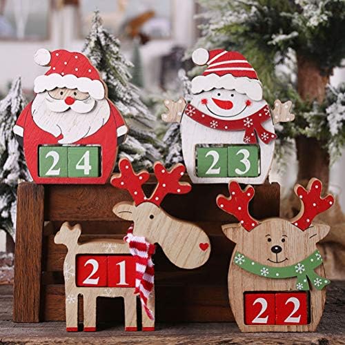 PRETYZOOM Creative Wood Božić Advent kalendari Božić Jelena u obliku dekoracije za dom Božić Ornament Creative Party korist