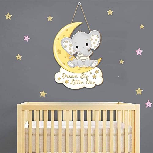 Dekor slonova za dečiju sobu, San veliki mali drveni viseći znak dekoracije za spavaću sobu, dečiju sobu Igraonica rasadnik dekorativni