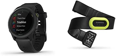 Garmin Forerunner 745, GPS sat za trčanje, crn & amp; HRM-Pro, Premium traka za grudi monitora otkucaja srca, podaci o pulsu u realnom