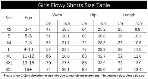 3 pakovanje Djevojke Flowy Hotsa sa džepovima 2 u 1 Mladi Teen Kids Athletic Leptir suknje za sport Sports Ples Skort
