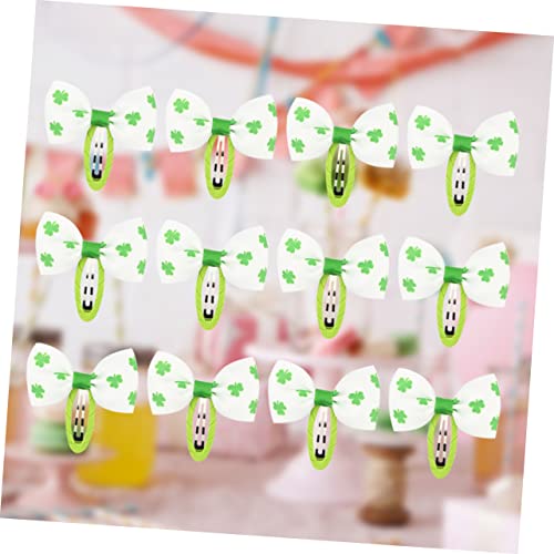 DEWACC 12pcs Djeca Barrettes za kose lukovi za kosu Patricks Dan kose Shamrock Hair Irski zeleni glava dugmadge Odjeća poklon za kosu