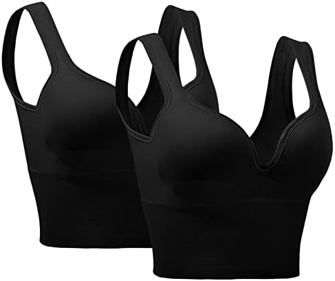 Žene grudnjaka 2 komada Ženska sportski grudnjak bez žice Udobne spavanja BRA Plus size Veličina aktivnosti Bras Sport Bras Pack